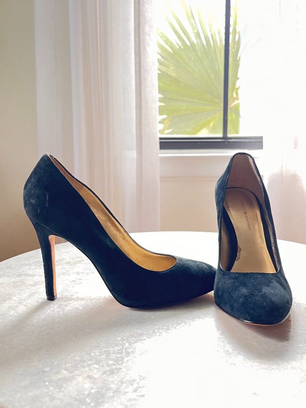 Tommy Hilfiger Navy Blue Suede Stiletto Pump Heel | Size 7.5 | Classic Round Toe